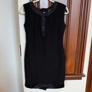 Ellen Tracy Black Button-Front Mini Dress